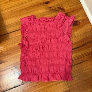 Glam Hot Pink Sleeveless Blouse